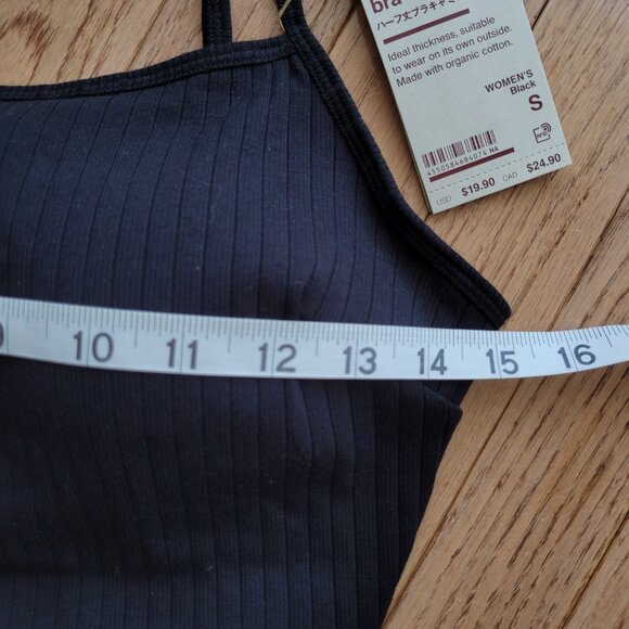 NWT Muji Women's Cotton Stretch Ribbed Cropped Bra Camisole Small - Picture 9 of 11